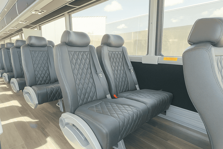 interior of Charter Bus Rental Fayetteville charter bus